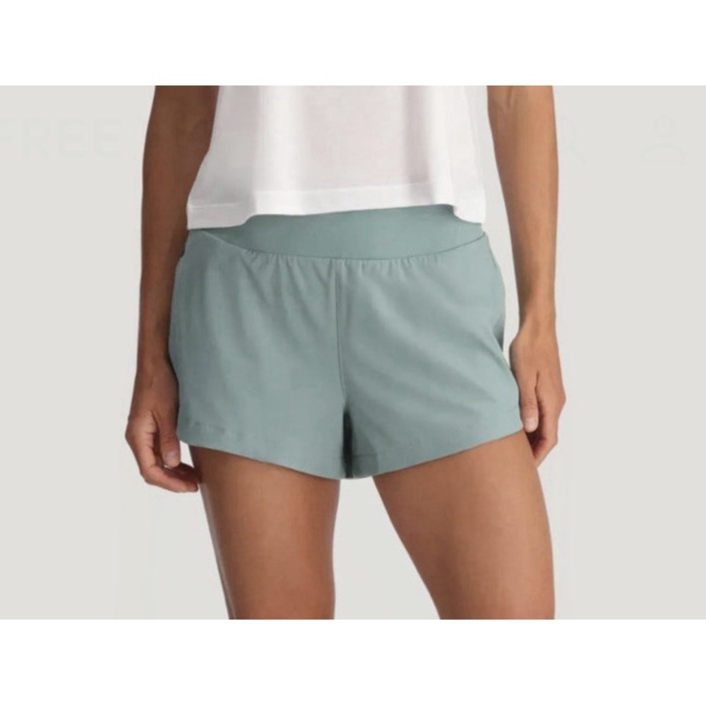 Free Fly Women's Bamboo Lined Breeze Short 4" Inseam M Ocean Mist Run Athletic